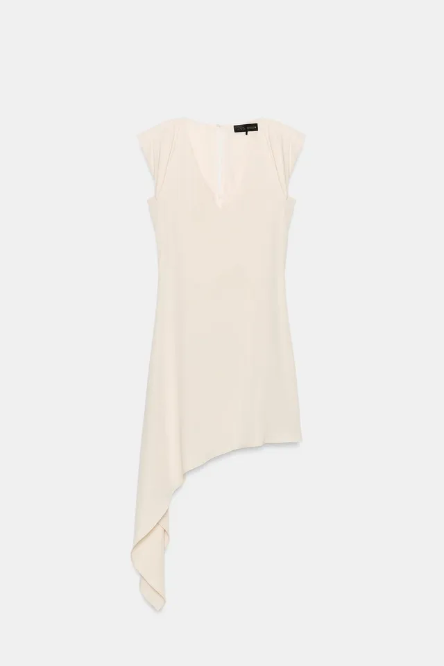 ASYMMETRIC SHORT DRESS WITH SHOULDER PADS – image 5