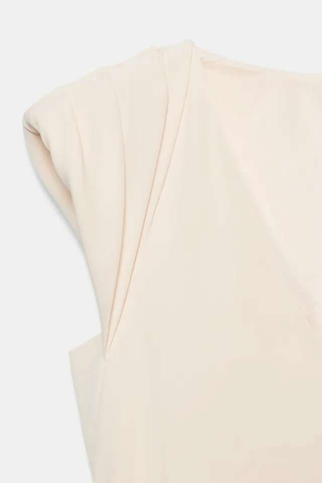 ASYMMETRIC SHORT DRESS WITH SHOULDER PADS – image 7