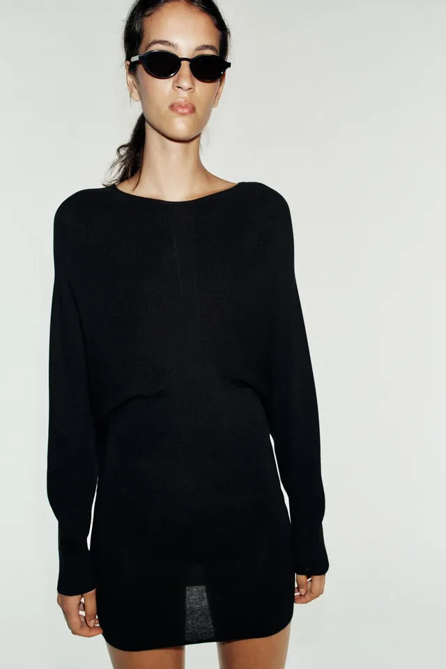 SHORT RIBBED DRESS WITH SEAM DETAILS – image 2