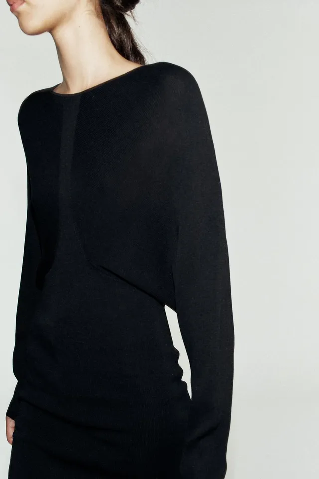 SHORT RIBBED DRESS WITH SEAM DETAILS – image 5