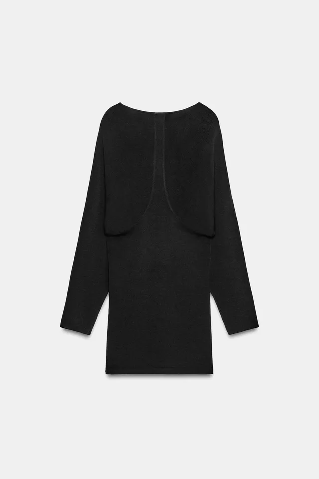 SHORT RIBBED DRESS WITH SEAM DETAILS – image 7