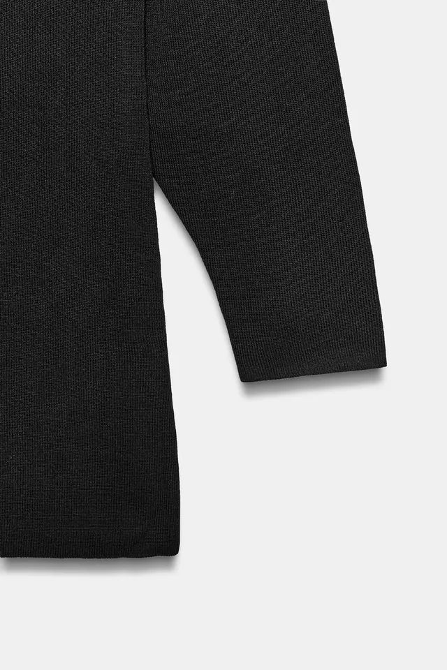 SHORT RIBBED DRESS WITH SEAM DETAILS – image 8