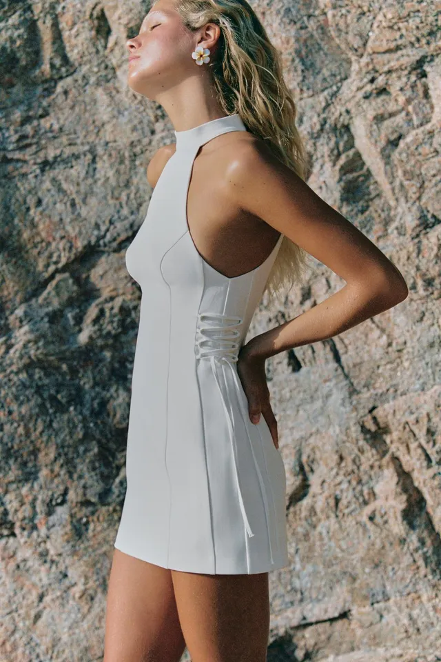 HALTER NECK DRESS WITH SIDE TIES