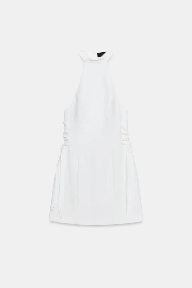 HALTER NECK DRESS WITH SIDE TIES – image 4
