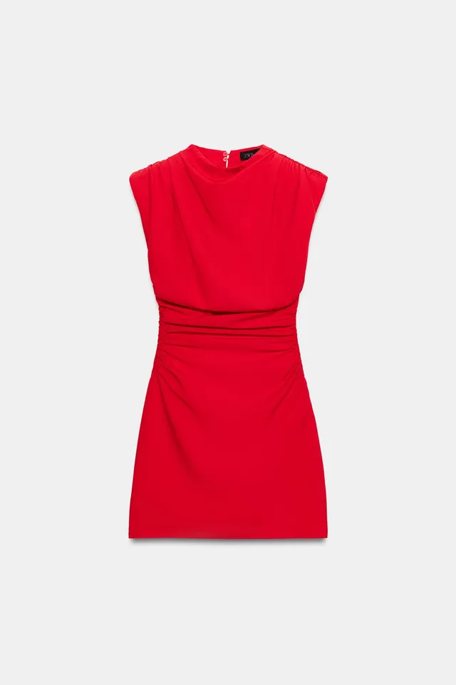 DRAPED SHOULDER PAD MINI DRESS – image 7