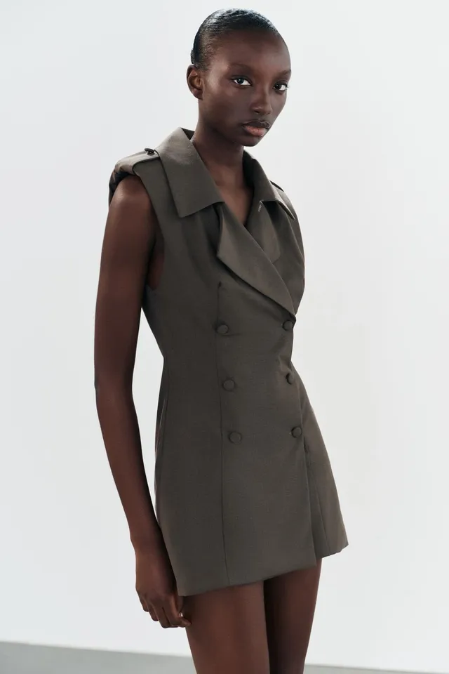 MINI DRESS WITH BELT LOOPS AND BUTTONS – image 2