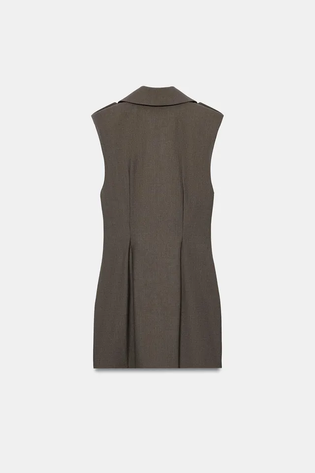 MINI DRESS WITH BELT LOOPS AND BUTTONS – image 8