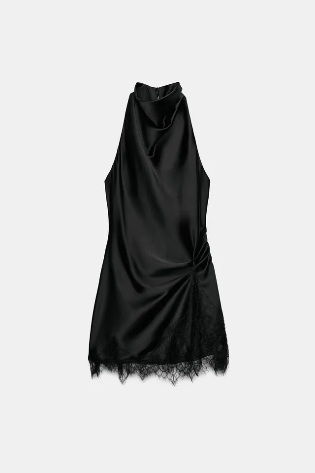 LACE SATIN MINI DRESS – image 5
