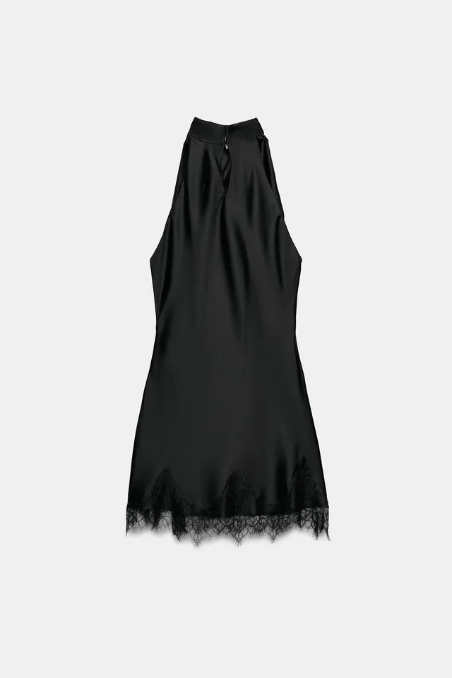 LACE SATIN MINI DRESS – image 6
