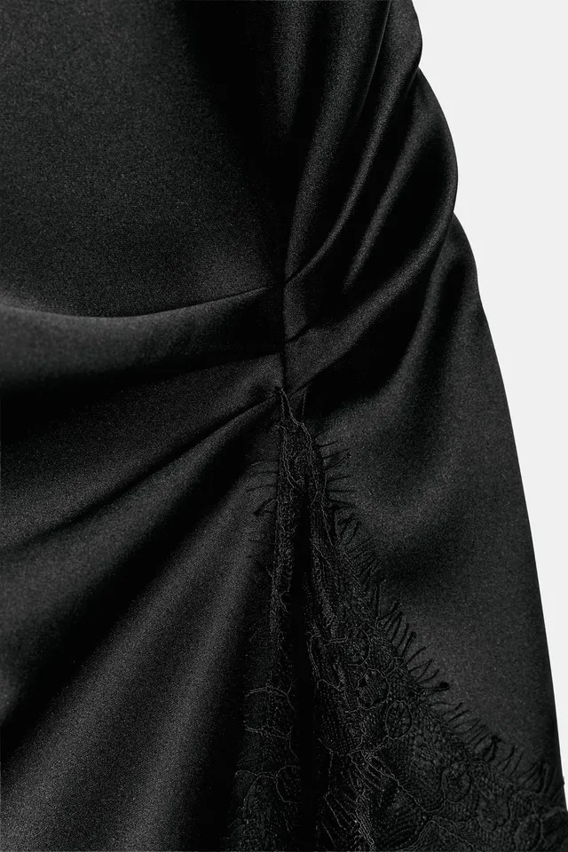 LACE SATIN MINI DRESS – image 7