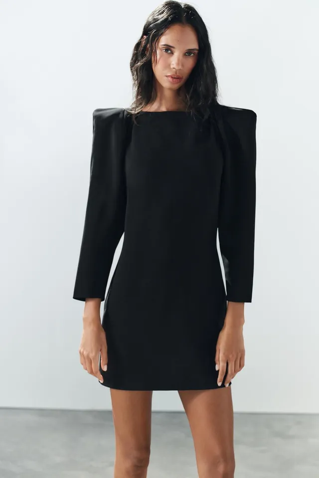 MINI DRESS WITH SHOULDER PADS – image 2
