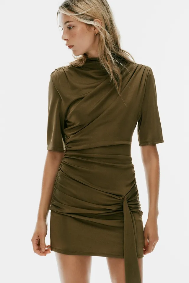 GATHERED SASH MINI DRESS – image 2