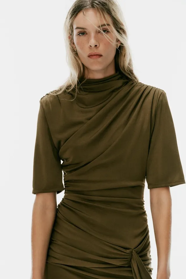 GATHERED SASH MINI DRESS – image 3