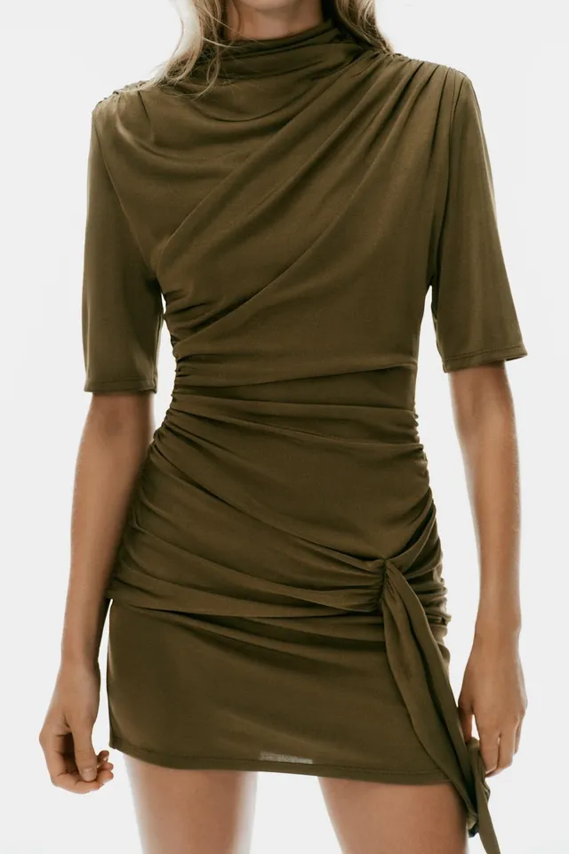 GATHERED SASH MINI DRESS – image 4