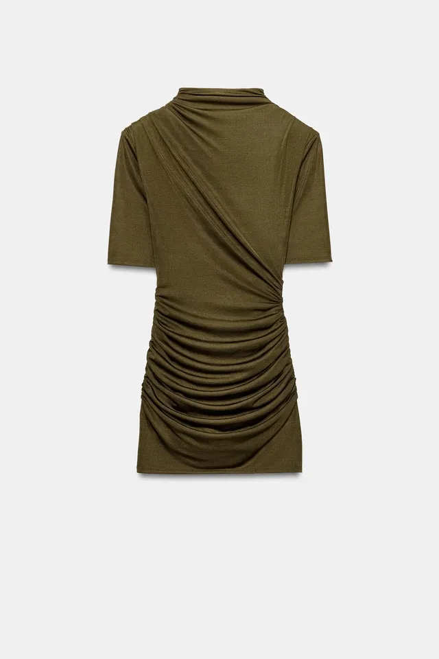 GATHERED SASH MINI DRESS – image 9