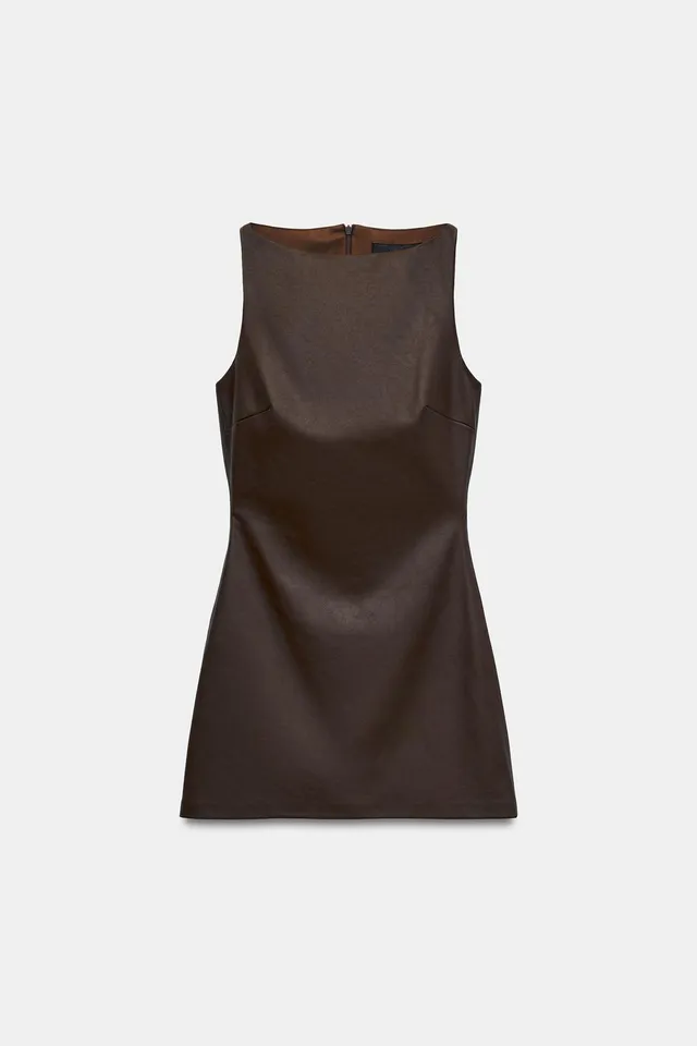 LEATHER EFFECT MINI DRESS – image 5