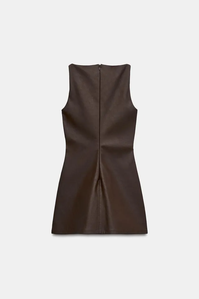 LEATHER EFFECT MINI DRESS – image 6
