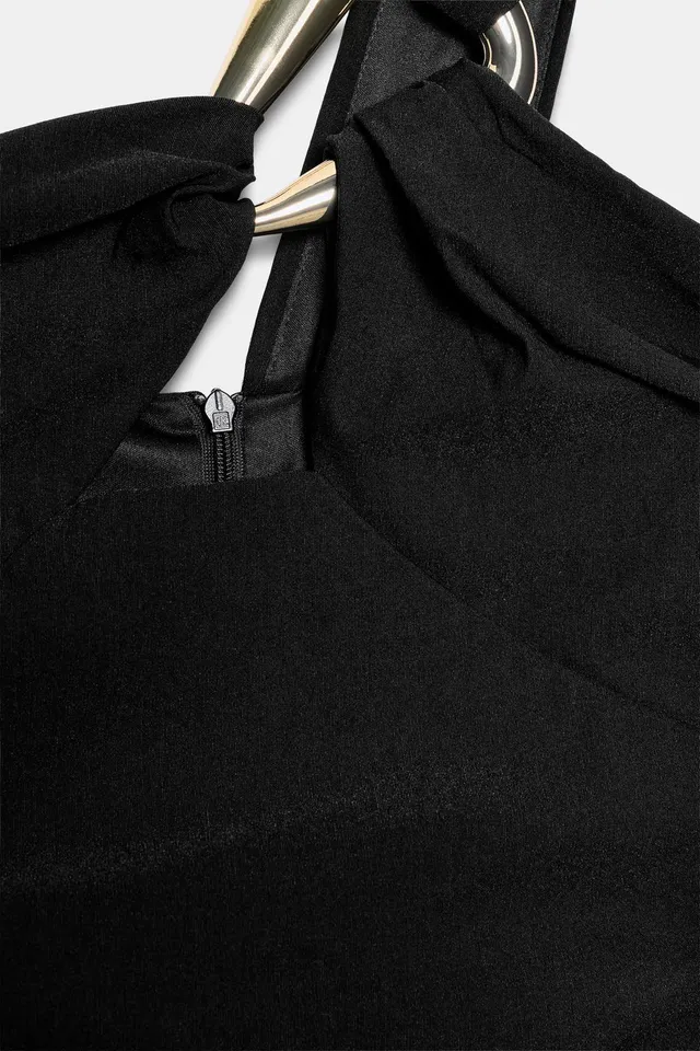DRAPED MINI DRESS WITH HARDWARE – image 8