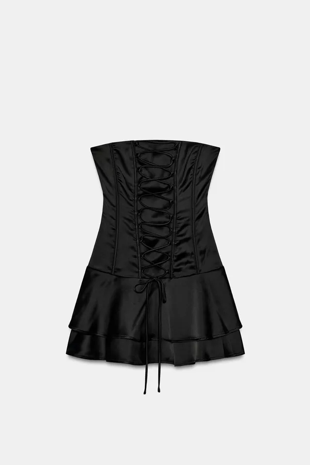 CORSETRY-INSPIRED RUFFLED MINI DRESS – image 4