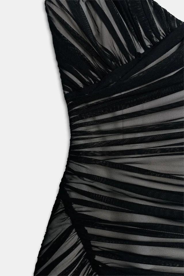 DRAPED TULLE MINI DRESS – image 8