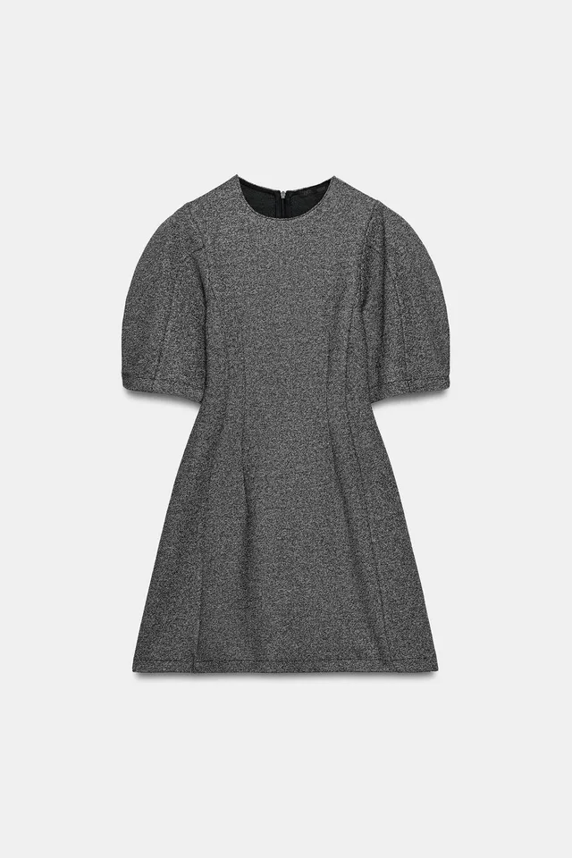 STRUCTURED MINI DRESS WITH VOLUME SLEEVES – image 7