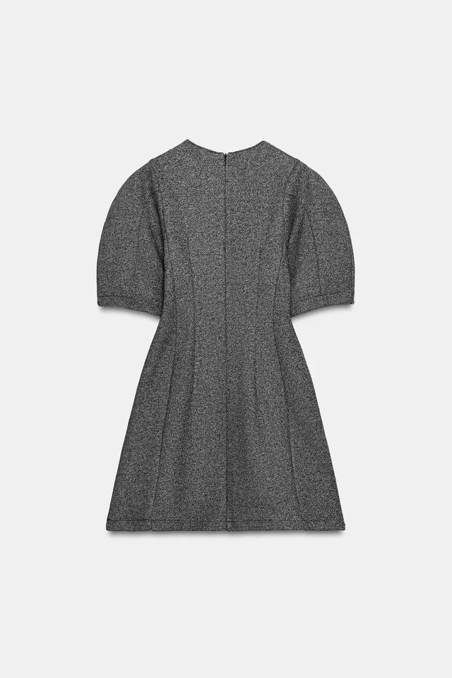 STRUCTURED MINI DRESS WITH VOLUME SLEEVES – image 8