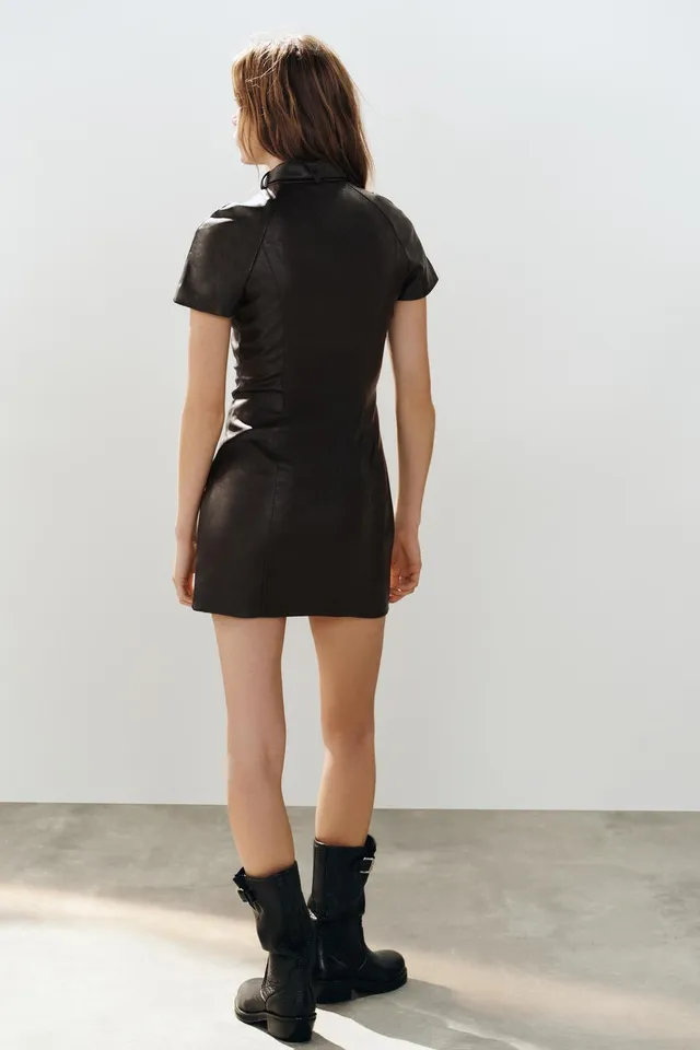 LEATHER EFFECT BUCKLE MINI DRESS – image 5