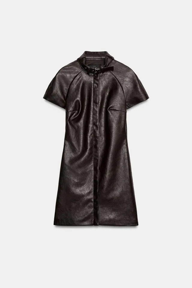 LEATHER EFFECT BUCKLE MINI DRESS – image 6