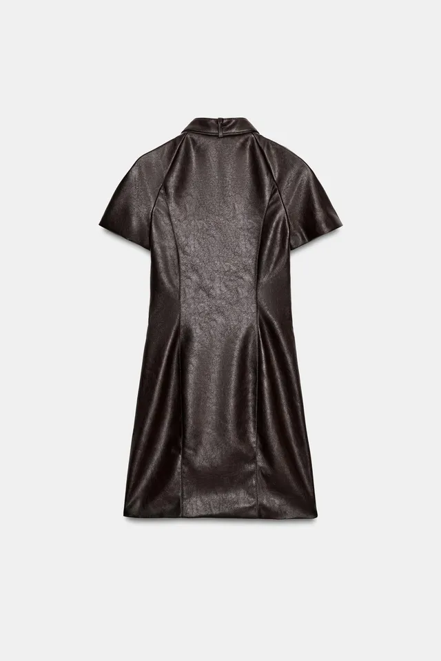 LEATHER EFFECT BUCKLE MINI DRESS – image 7