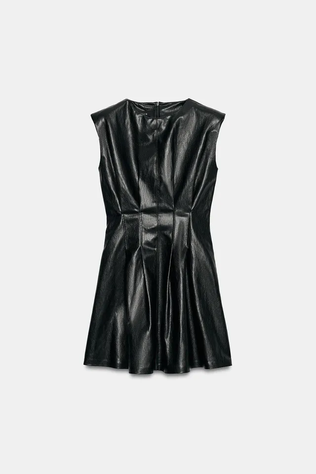 LEATHER EFFECT MINI DRESS – image 6