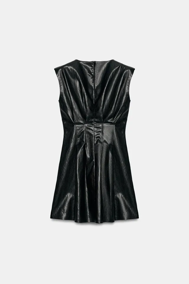 LEATHER EFFECT MINI DRESS – image 7