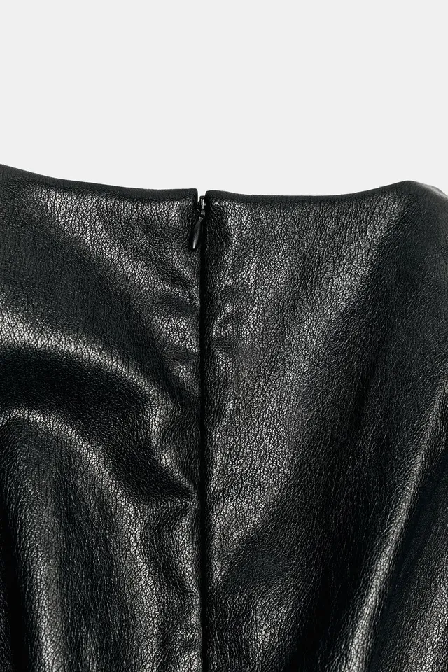 LEATHER EFFECT MINI DRESS – image 8