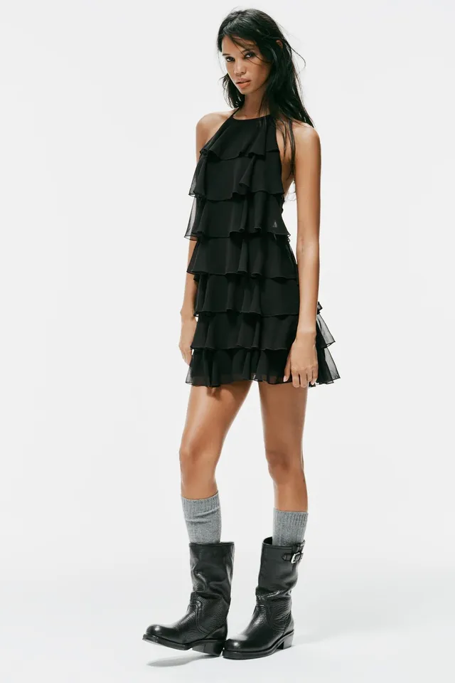 HALTER MINI DRESS WITH RUFFLES – image 2