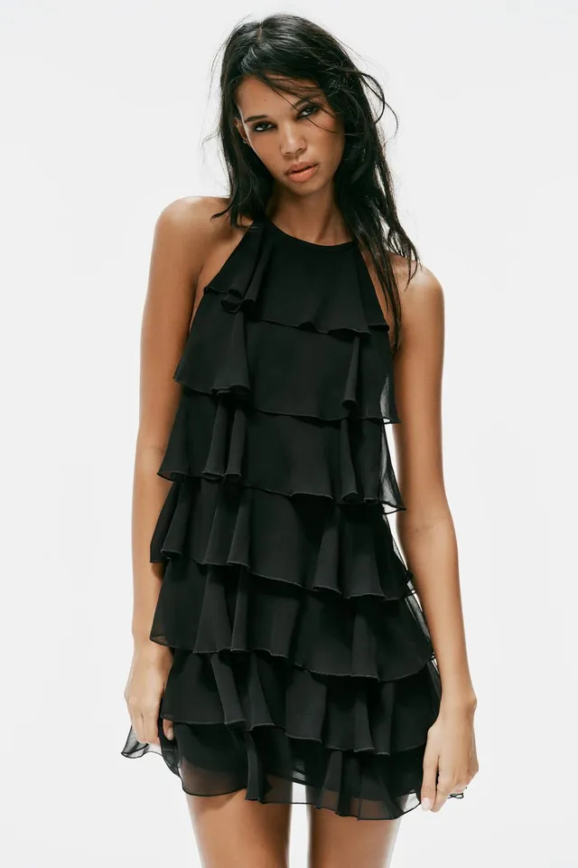 HALTER MINI DRESS WITH RUFFLES – image 3
