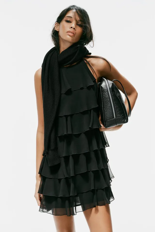 HALTER MINI DRESS WITH RUFFLES – image 4