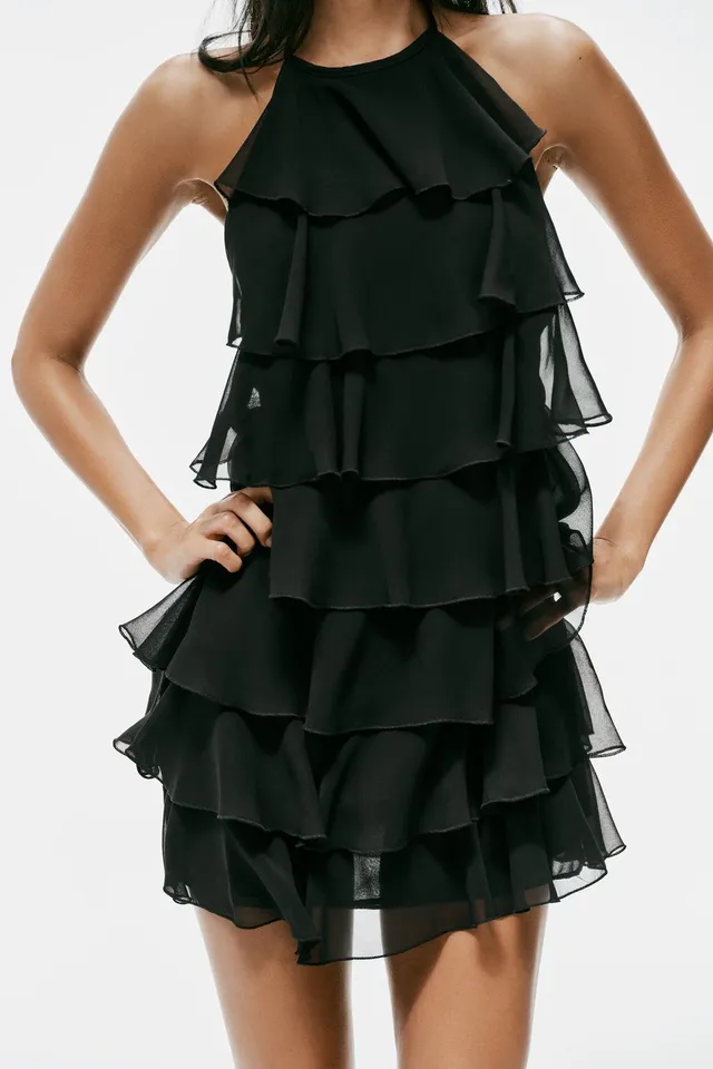 HALTER MINI DRESS WITH RUFFLES – image 5