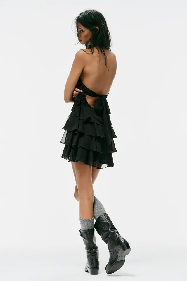 HALTER MINI DRESS WITH RUFFLES – image 7