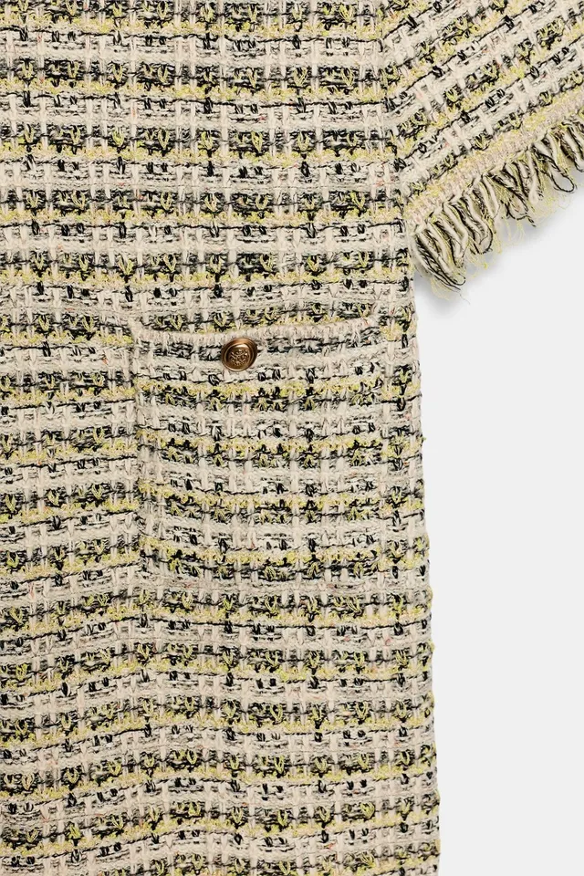 TEXTURED FRAYED KNIT DRESS – image 5