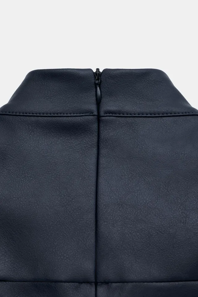 LEATHER EFFECT MINI DRESS – image 7