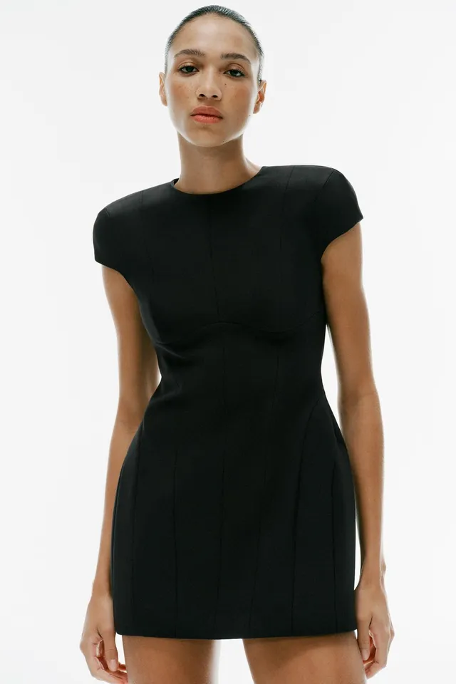 MINI DRESS WITH SHOULDER PADS AND SEAM DETAIL – image 2