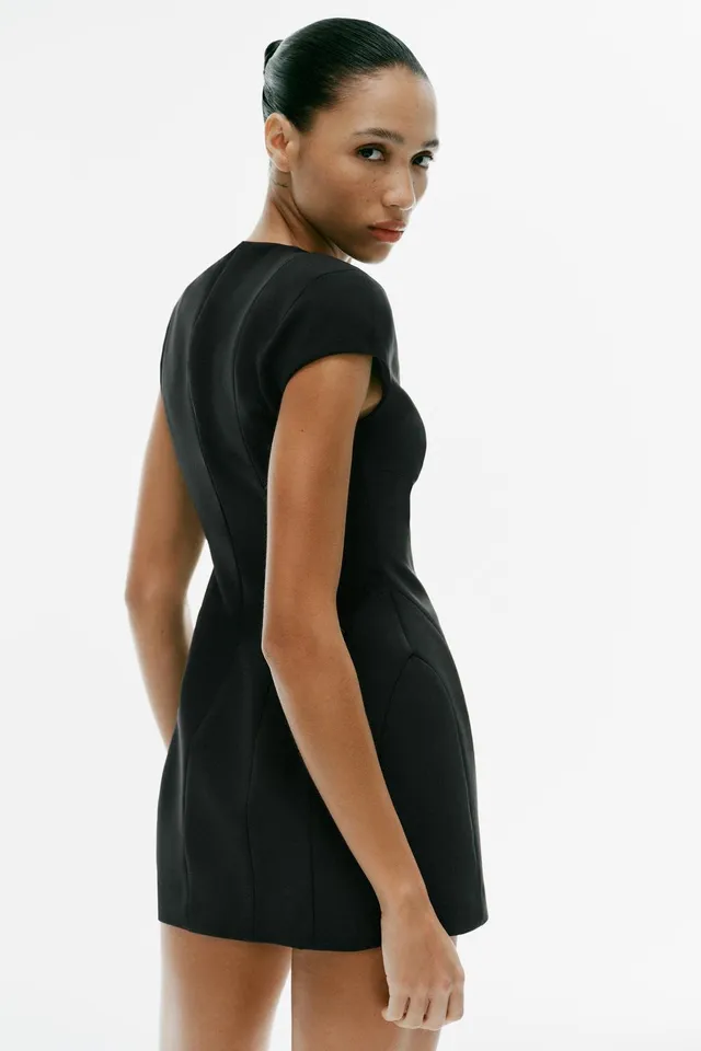 MINI DRESS WITH SHOULDER PADS AND SEAM DETAIL – image 5
