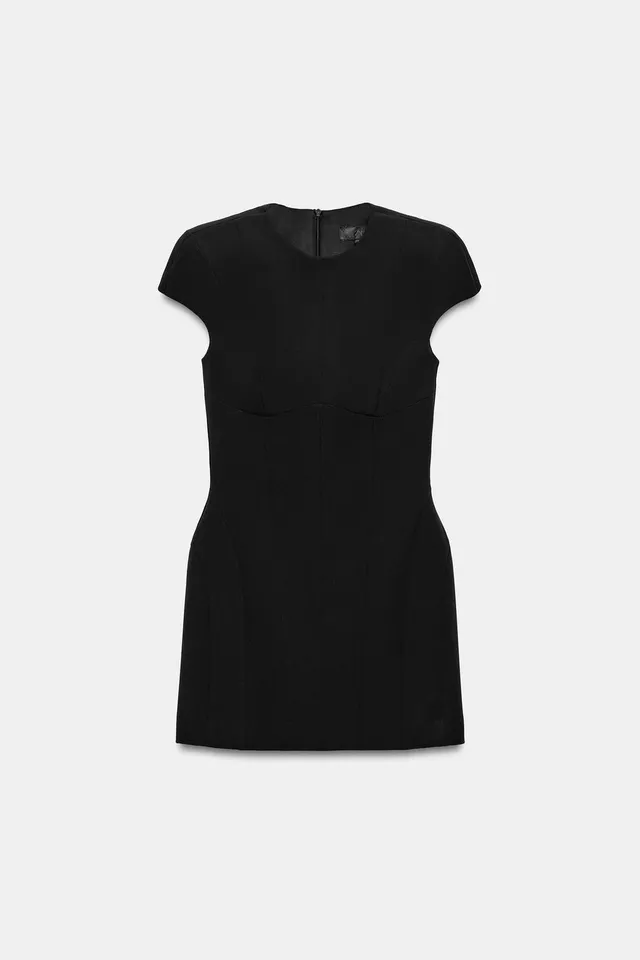 MINI DRESS WITH SHOULDER PADS AND SEAM DETAIL – image 6
