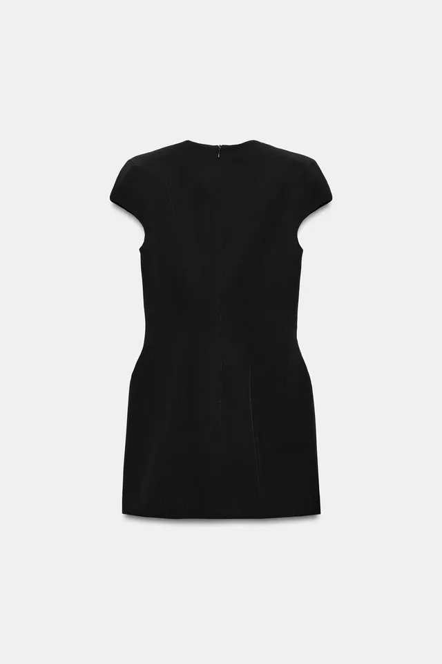 MINI DRESS WITH SHOULDER PADS AND SEAM DETAIL – image 7