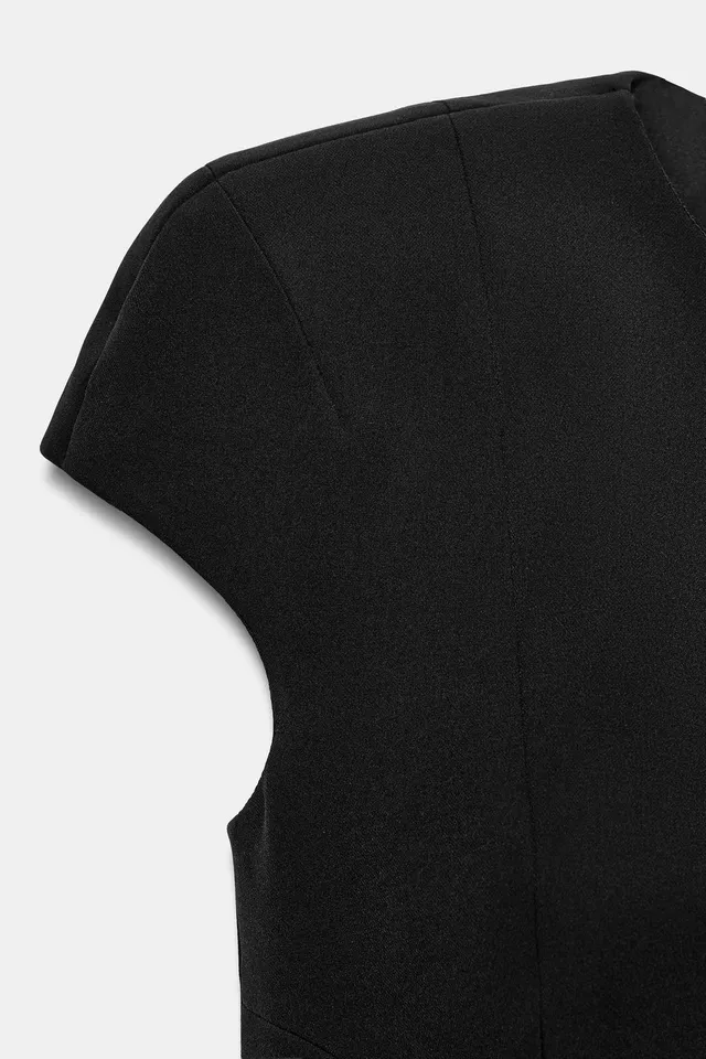 MINI DRESS WITH SHOULDER PADS AND SEAM DETAIL – image 8