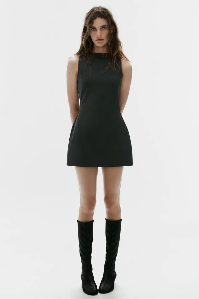 BOAT NECK MINI DRESS
