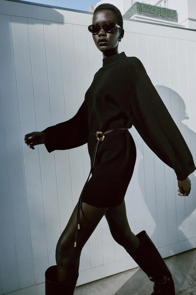 SHORT KNIT DRESS WITH BELT – image 6