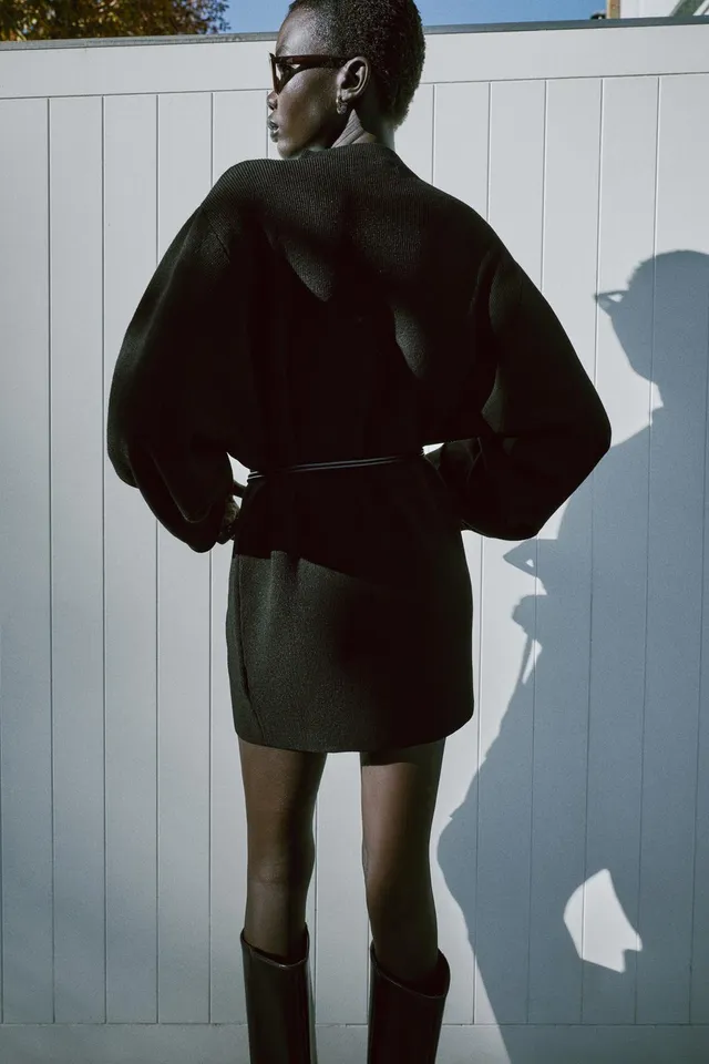 SHORT KNIT DRESS WITH BELT – image 7