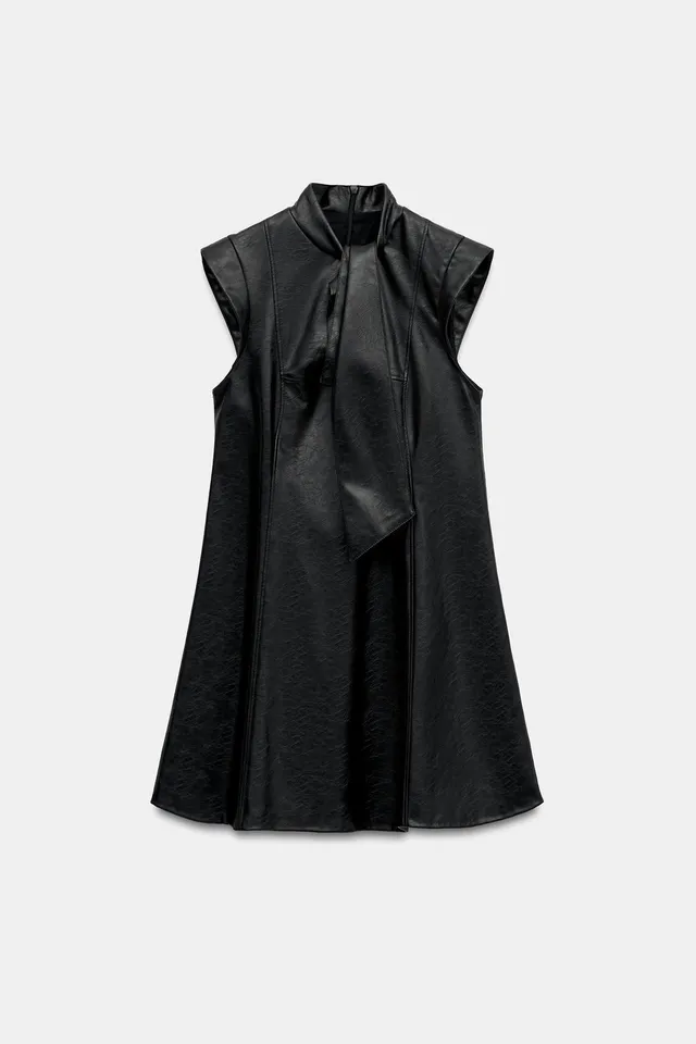 LEATHER EFFECT MINI DRESS – image 7