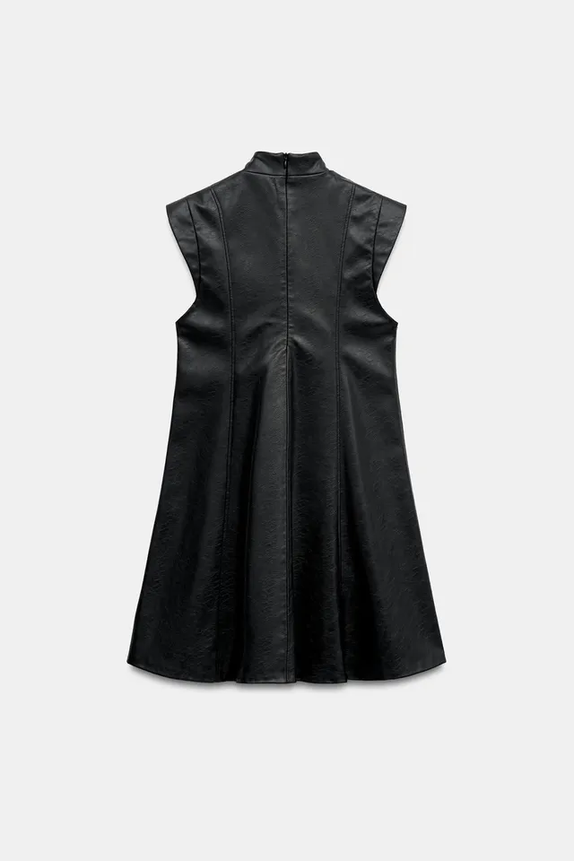 LEATHER EFFECT MINI DRESS – image 8