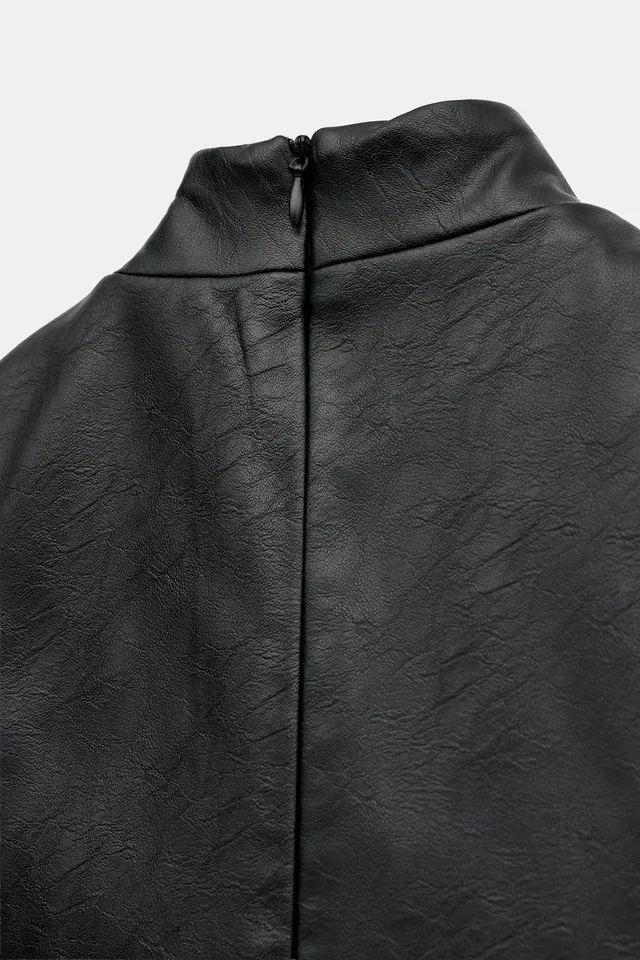 LEATHER EFFECT MINI DRESS – image 9